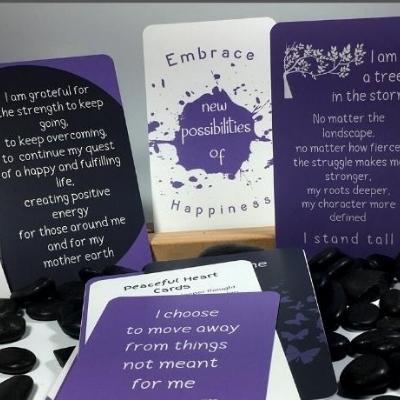 Peaceful Heart Affirmation Cards for mindfulness, peace, happiness Words of Affirmation Cards Good Morning Quotes Self Love Quotes